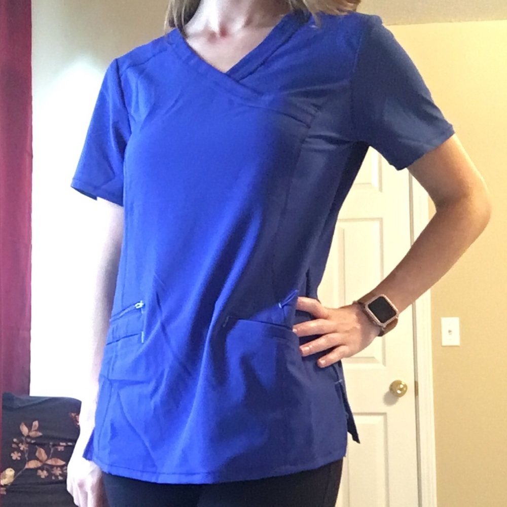 Blue XS Scrub Top